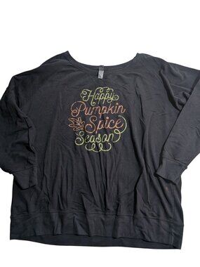 Happy Pumpkin Spice Season Black Sweatshirt Plus Size 4 Instant Message Cotton